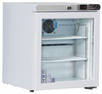 Controlled Room Temperature Cabinet: 115 V, 20°C to 25°C, 17 1/4 in Overall Wd, 19 1/4 in Overall Dp (MPN CRT-ABT-HC-UCFS-0104G). Key specifications — Brand: AMERICAN BIOTECH SUPPLY; Voltage: 115 V; Includes: (2) Adjustable Shelves; Door Hinge: Right Hinge.
