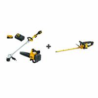 DEWALT Combo Kit: 20V MAX*, Hedge Trimmer, 125 mph Blower Max Air Speed, 450 cfm Blower Air Flow (MPN DCKO222M1/DCHT821B). Key specifications — Battery Capacity: 4.0 Ah; Combo Type: Hedge Trimmer.
