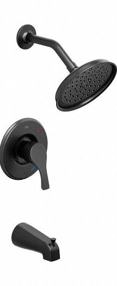CFG Tub and Shower Faucet: T58913, 1.75 gpm Fixed Showerhead Flow Rate, Black, Single Function (MPN T58913EPBL). Key specifications — Series: T58913; Showerhead Spray Patterns: Single.