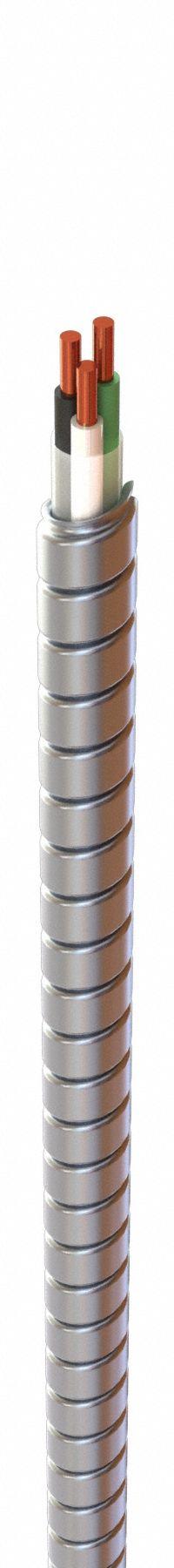 AFC CABLE Armored Cable: 12 AWG, 3 Conductors, Copper, 250 ft, Aluminum, Low-Profile (MPN A005-42-G00). Key specifications — Brand: AFC CABLE.