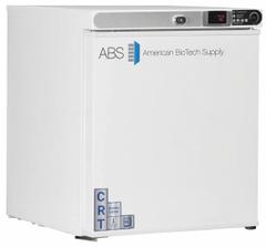 Controlled Room Temperature Cabinet: 115 V, 20°C to 25°C, 17 1/4 in Overall Wd, 19 1/4 in Overall Dp (MPN CRT-ABT-HC-UCFS-0104-LH). Key specifications — Brand: AMERICAN BIOTECH SUPPLY; Voltage: 115 V; Includes: (2) Adjustable Shelves; Door Hinge: Left Hinge.
