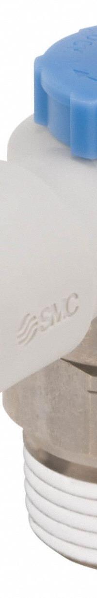 SMC Speed Control Valve: Elbow Fitting, Screw, 1/2 in Valve Body Size, 3/8 in Tube, Meter In (MPN AS4211F-N04-11S). Key specifications — attr947203: Brass/PBT; attr947205: SMC.