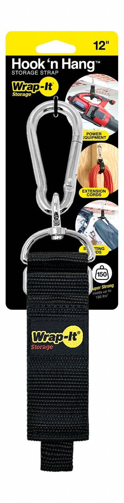 WRAP-IT STORAGE Hook-and-Loop Cable Strap,Polypropylene - Pre-Cut Hook-and-Loop Cable Tie Strips