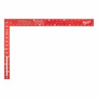 MILWAUKEE TOOL & EQUIPMENT Framing Square: 400 mm Base Lg, 400 mm x 38 mm, 600 mm x 50 mm, Aluminum (MPN MLSQ124). Key specifications — attr936133: Etched; attr936134: 2 mm increments; attr936137: Lumber; attr934763: MILWAUKEE TOOL & EQUIPMENT; attr984589: Metric; attr984960: Aluminum.