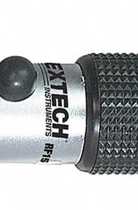 EXTECH Refractometer: Brix, +/-0.1% Brix Accuracy, Auto, Analog, 1 1/4 in Overall Dp (MPN RF11). Key specifications — Brand: EXTECH; Accuracy: +/-0.1% Brix; Refractive Index - Min: 0 % Brix; Automatic Temperature Compensation Included: Automatic; Refractive Index - Max: 10 % Brix; Resolution: 0.1% Brix; Test Parameters: Brix.