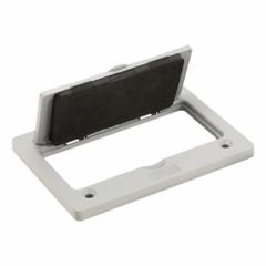 HUBBELL WIRING DEVICE-KELLEMS Floor Box Cover: Rectangular, Gray, ABS, Smooth (MPN PFBR826GYA). Key specifications — Brand: HUBBELL WIRING DEVICE-KELLEMS; Color: Gray; Cover Shape: Rectangular; Finish: Smooth; Material: ABS.