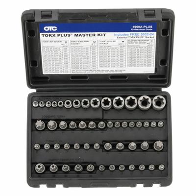 OTC Socket Set: 51 or More Pieces, 1/4 in, 3/8 in, 1/2 in Drive Size, 53 Pieces - Torx Bit Socket Sets