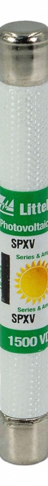Solar Fuse: SPXV Series, Fast-Acting, 25 A, 1,500 V DC (MPN SPXV025.TXM). Key specifications — Series: SPXV; Brand: LITTELFUSE.