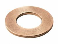 OILITE Thrust Washer: 1/2 in Bore, Bronze, SAE 841, 3/4 in OD, 0.062 in Thick, -15°F to 300°F, 10 PK (MPN SOT706-B). Key specifications — Material Grade: SAE 841; System of Measurement: Inch; Standards: RoHS Certified; Brand: OILITE.