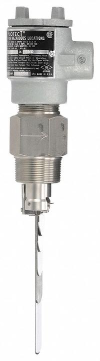 DWYER Liquid Flow Switch: Paddle, 1 1/2 in For Pipe Size, Stainless Steel, 1 1/2 in NPT, NPT, SPDT (MPN V4-SS-2-U). Key specifications — Brand: DWYER; Contact Rating (DC): 5 A res., 3 A ind. @ 30 VDC . MV option: 1 A @125 VAC; For Pipe Size: 1-1/2 in; Hazardous Location Rating: Class II, Div 1 and 2, Group E, F, G; Contact Rating (AC): 10 A @ 125/250V.