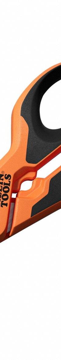 KLEIN TOOLS Scissors: Ambidextrous, 6 1/2 in Overall Lg, Serrated, Stainless Steel, Pointed (MPN 2100FO). Key specifications — attr308500: Stainless Steel; attr308502: Orange/Black; attr308505: Ambidextrous; attr308522: Wire; attr324896: KLEIN TOOLS.