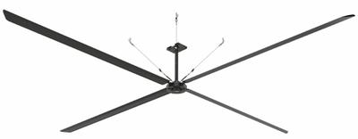 HUNTER INDUSTRIAL Ceiling Fan: 197,067 cfm Airflow, 24 ft Blade Dia, Variable Speeds, 480V AC - Industrial HVLS Ceiling Fans