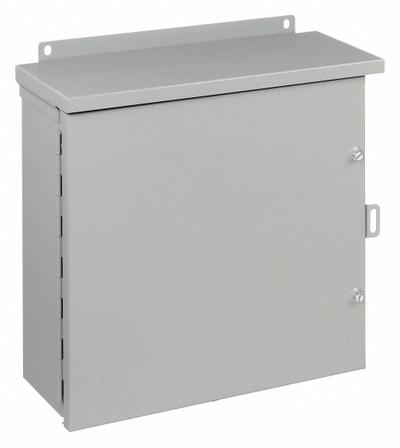HOFFMAN Enclosure: Steel, 16 in x 16 in x 6 in, 3R, Solid Cover, Hinged, Galvanized - Steel Enclosures with Hinged Covers