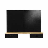 HALLOWELL Pegboard Panel: Round, 1/4 in Peg Hole Size, 45 in x 72 in x 1 in, Steel, Black (MPN FKWPB72ME). Key specifications — Material: Steel; Finish: Powder Coated; Peg Hole Shape: Round; Color: Black; Brand: HALLOWELL.