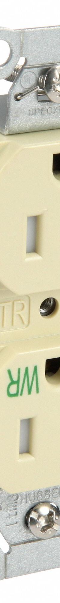 HUBBELL Receptacle: Duplex, 5-15, Ivory, 125V AC, 15 A, 2 Pole / 3 Wire (MPN BR15IWRTR)