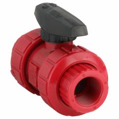 CHEMTROL Manual Two-Way Ball Valve: 1 in, PVDF, Straight, FNPT x FNPT, 150 psi Max. Pressure (CWP) (MPN T65TB-V 1). Key specifications — Brand: CHEMTROL; Handle: Lever.