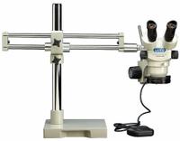 UNITRON Microscope: Stereo, Binocular, 7X to 45X, 23 mm Optical Field of View, 10 in x 10 in, 195 mm (MPN 23728RB). Key specifications — attr1026089: Dual Boom Roller Bearing; attr1026045: 10 in x 10 in; attr1026048: UNITRON; attr1026055: Yes; attr1026068: 45X; attr1026078: 7X to 45X; attr1026095: 195 mm.