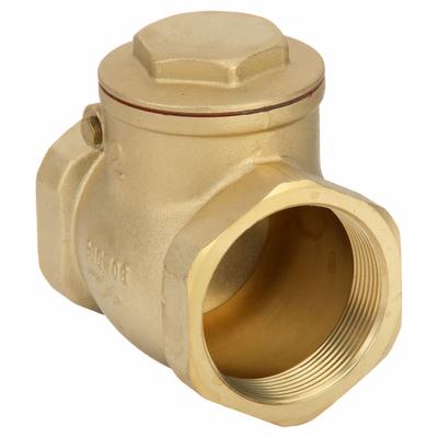 APPROVED VENDOR Swing Check Valve: Swing, Inline Valve Body, 2 in Pipe Size, FNPT x FNPT - Lead-Free Brass Inline Swing Check Valves