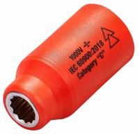ITL Insulated Socket: 1/2 in Drive Size, 3/8 in Socket Size, 2 in Overall Lg, 12-Point, Std, Chrome (MPN 01570). Key specifications — attr1204321: Not Tether Capable; attr1204320: Chrome; attr1204316: ITL.