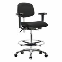 Cleanroom Task Chair: Vinyl, Arms Included, Ht Range 26 1/4 in to 36 in, 18 1/2 in Seat Wd, Adj (MPN BR-NCR-VHBCH-CR-T0-A1-CF-CC-8540). Key specifications — Foot Support: Yes; Back Tilt Backward: 13.5°; Back Tilt Forward: 10.5°; Base Material: Aluminum; Brand: APPROVED VENDOR; Product Type: Cleanroom Task Chair; Cleanroom Class: ISO 5; ESD-Safe: Not ESD Safe.