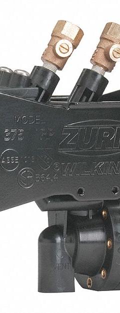 WILKINS Reduced Pressure Zone Backflow Preventer: 375XLB, Std Configuration, Bronze, FNPT (MPN 12-375XLB). Key specifications — Shut-Off Valve Type: Ball Valve; Connection Type: FNPT.