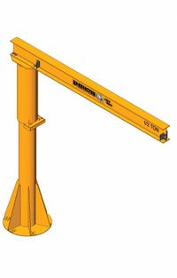 TIGER TRACK Jib Crane: Foundationless, 1,000 lb Load Capacity, 14 ft Overall Beam Lg (MPN 350F-1000-14-12). Key specifications — Beam Type: Open Beam; Base Mount Type: Foundationless; Body Material: Steel; Brand: TIGER TRACK; Power Source: Manual; Mount Type: Foundationless; Lifting Capacity: Up to 2,000 lbs.
