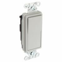 HUBBELL Wall Switch: Rocker Switch, Single Pole, Maintained, Gray, 120/277V AC, 20 A (MPN DS120GY). Key specifications — Illuminated: No; Voltage Rating: 120/277V AC.