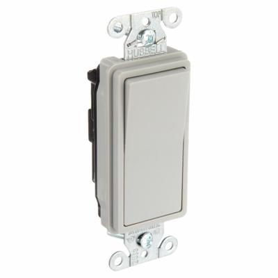 HUBBELL Wall Switch: Rocker Switch, Single Pole, Maintained, Gray, 120/277V AC - Rocker Wall Switches