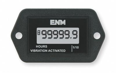 ENM Hour Meter: Hour Meters, Front Panel Mounting, Digital, 2 1/8 in x 1 1/4 in