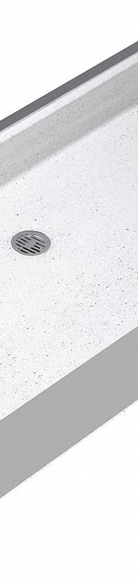 FIAT PRODUCTS Shower Floor: Rectangle, Barrier Free Threshold, Terrazzo, 32 5/8 in Overall Lg (MPN ADAWN6030081). Key specifications — Material: Terrazzo; Drain Location: Center; Brand: FIAT PRODUCTS.