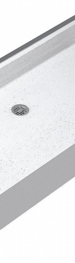 FIAT PRODUCTS Shower Floor: Rectangle, Barrier Free Threshold, Terrazzo, 32 5/8 in Overall Lg (MPN ADAWN6030081). Key specifications — Material: Terrazzo; Drain Location: Center; Brand: FIAT PRODUCTS.