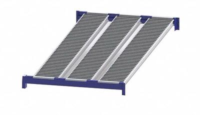 UNEX ROLLER RACK Gravity Flow Shelf: Tilt, 48 in x 96 in x 2 5/8 in, 3,000 lb Shelf Capacity - Flow Lane Shelf Levels for Boltless Flow Racks