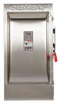 SIEMENS Safety Switch: Fusible, 200 A, Single Phase, 240V AC, 304 Stainless Steel, Indoor/Outdoor (MPN HF224S). Key specifications — Brand: SIEMENS.