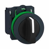 SCHNEIDER Selector Switch: 30 mm Panel Mounting Size, 3 Positions, Short Lever, 2NO, Non-Metallic (MPN XB5FD33). Key specifications — AC Contact Rating: 3 A @ 240 V; Action: Maintained/Maintained/Maintained; Cam: No Cam Included; DC Contact Rating: 0.1 A @ 600 V; Hazardous Location Specification: Not Rated; Operator Head Material: Plastic; Operator Head Type: Short-Handled Knob; Operator Illumination: Non-Illuminated.