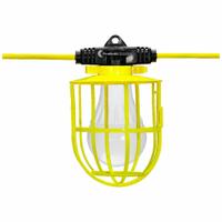 SOUTHWIRE Plastic Cage String Light: LED, Corded, String Light, 100 ft Power Cord Lg, 120V AC, 1-15P (MPN 1111000). Key specifications — attr564215: Straight Blade; attr564191: Plastic; attr564187: Yes; attr564159: SOUTHWIRE; attr564165: SJTW; attr564166: 14 AWG; attr564190: String Light; attr564196: LED.
