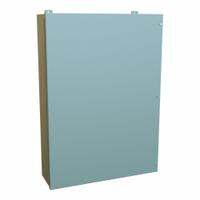 HAMMOND Enclosure: Steel, 42 in x 30 in x 9 in, NEMA 12, w/Panel, Solid Cover, Hinged (MPN 1418JO9). Key specifications — Brand: HAMMOND; Closure Method: Screws; Knockouts: Not Included.