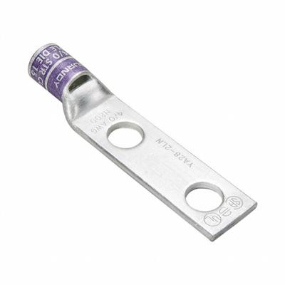 BURNDY Compression Lug: For 750 kcmil, Stranded Wire, 1/2 in Stud Size, Std - Two-Hole Compression Lugs