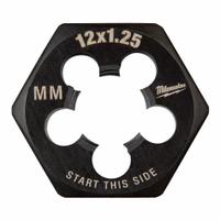 MILWAUKEE Hex Threading Die: M12x1.25 Metric, 1 in Hex Wd, Black Oxide Carbon Steel (MPN 49-57-5361)