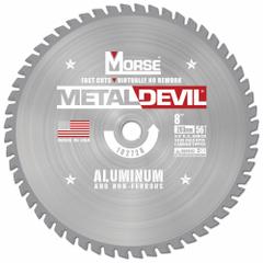 MORSE Circular Saw Blade: 8 in Blade Dia., 56 Teeth, 0.08 in Cut Wd, 5/8 in Arbor Size, Carbide (MPN 102728-WWG). Key specifications — attr1116119: MORSE; attr1145631: Aluminum.