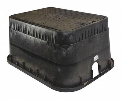 NDS Meter Box: Polyolefin, Rectangular, 12 in Overall Ht, 19 3/4 in Overall Wd - Valve & Meter Boxes