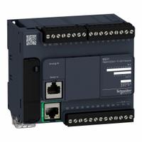 SCHNEIDER ELECTRIC PLC: (14) Discrete/(2) Analog, (10) Transistor, 24V AC : 24V DC (MPN TM221CE24T). Key specifications — attr211240: SCHNEIDER; attr1072668: Clock Included; attr1075941: (14) Discrete; attr1075943: (10) Transistor.