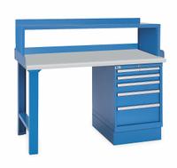LISTA Workbench: Fixed Ht, Laminate, 60 in x 30 in, 1,000 lb Overall Load Capacity, Blue, Blue (MPN XSWB21-60PT/BB-SRS). Key specifications — Height Adjustability: Fixed Height; Brand: LISTA; Color: Blue.
