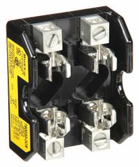 BUSSMANN Fuse Block: Open Block Design, 2 Pole, 600 V AC, Box Lug, Non-Indicating (MPN T60030-2CR). Key specifications — Brand: BUSSMANN.