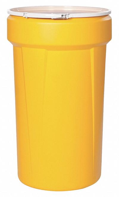 EAGLE Transport Drum: HDPE, 55 gal, Lever Lock Ring, Unlined/No Interior Coating - Nestable Plastic Overpack Drums