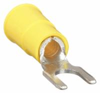 3M Fork Terminals: Yellow, Vinyl, #6 Stud Size, 26 AWG – 24 AWG Wire Range, Block Fork, 1,000 V (MPN BFV10-6Q). Key specifications — Barrel Style: Funnel; Manufacturer Part Number: BFV10-6Q; Brand: 3M; Series: TH.