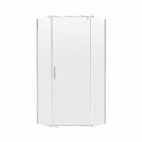 FOREMOST Shower Door: 25 1/4 in Max. Door Wd, 18 1/2 in Fixed Panel Wd, 74 in Overall Ht, Frameless (MPN CVNA0574-CL-SV). Key specifications — Brand: FOREMOST.