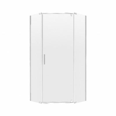 FOREMOST Shower Door: 25 1/4 in Max. Door Wd, 18 1/2 in Fixed Panel Wd, 74 in Overall Ht - Neo-Angle Shower Doors