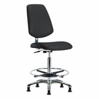 ESD/Cleanroom Task Chair: Vinyl, Armless, Ht Range 25 3/4 in to 35 1/2 in, 18 1/2 in Seat Wd, ISO 4 (MPN BR-ECR-VHBCH-MB-CR-CF-EG-ESDBLK). Key specifications — Foot Support: Yes; Base Material: Aluminum; Brand: APPROVED VENDOR; Product Type: Cleanroom Task Chair; Cleanroom Class: ISO 4; ESD-Safe: ESD-Safe.