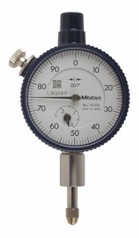 MITUTOYO Dial Indicator - Lug Back: 0 in to 0.25 in, Inch, Plunger, 0.001 in Accuracy (MPN 1410A-10CAL). Key specifications — attr1184168: 1410A-10CAL; attr1184178: 0-100; attr1184223: MITUTOYO; attr1200883: Dial Indicator - Lug Back; attr1184173: AGD 1; attr1184177: 0.001 in; attr1184208: Certificate of Inspection.