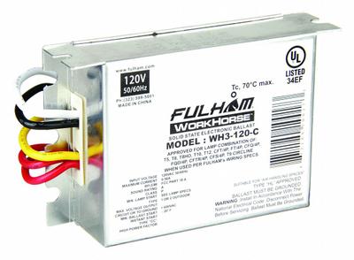 FULHAM Fluorescent Ballast: 120V AC, 1/2 Lamps Supported, 3 7/8 in Overall Lg - Instant Start Electronic Fluorescent Ballasts